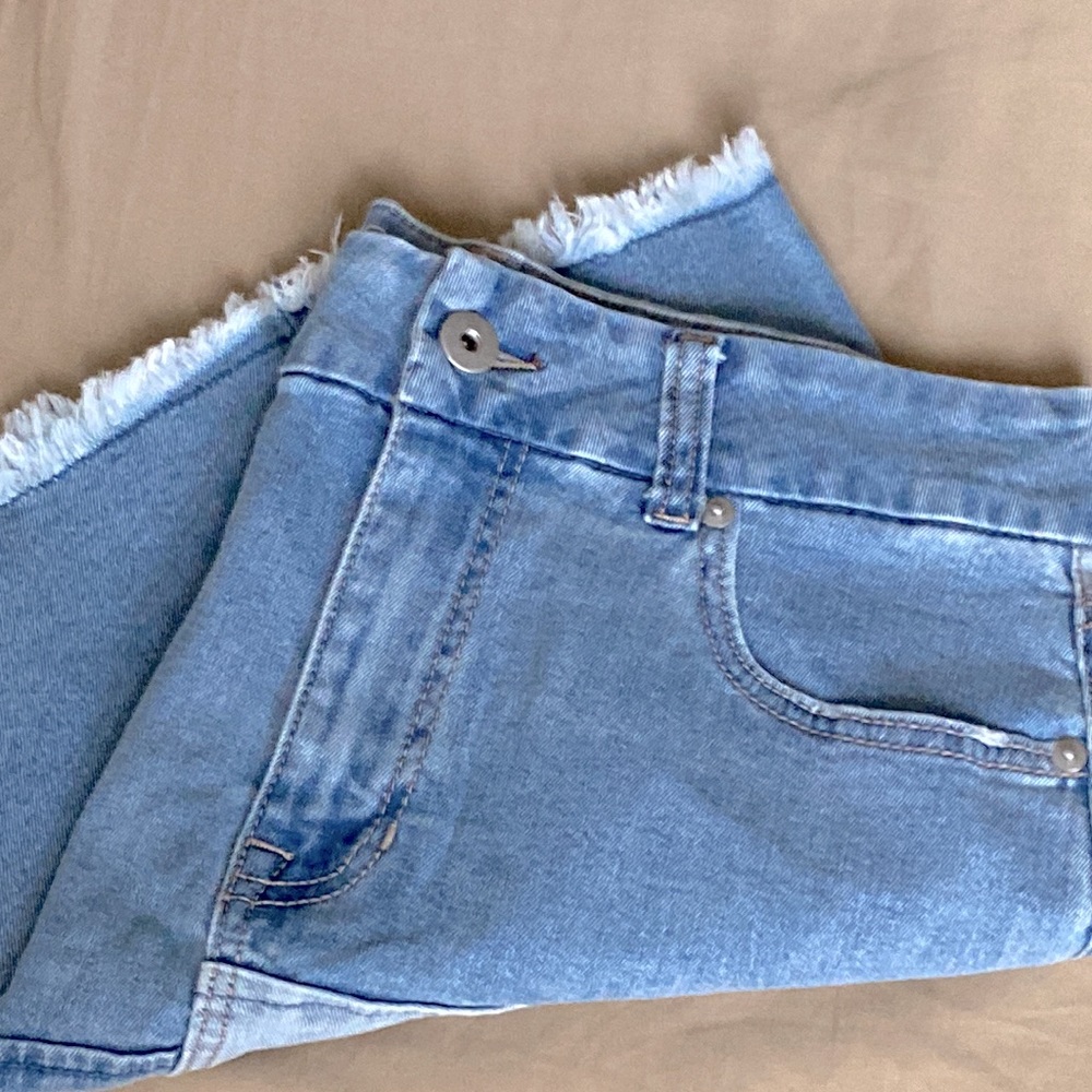 Patchwork denim skirt